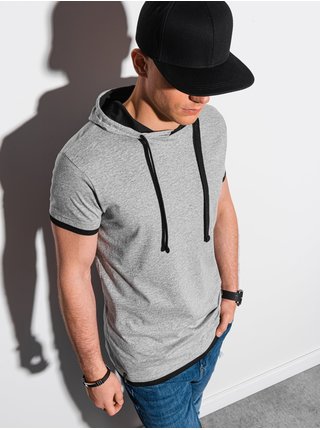 Světle šedé pánské tričko Ombre Clothing S1376