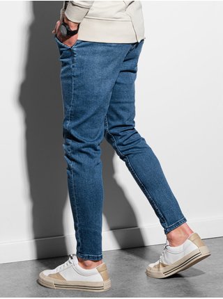 Modré pánské zkrácené slim fit džíny Ombre Clothing P937