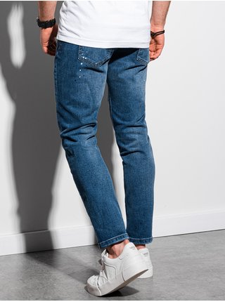 Modré pánské straight fit džíny Ombre Clothing P935