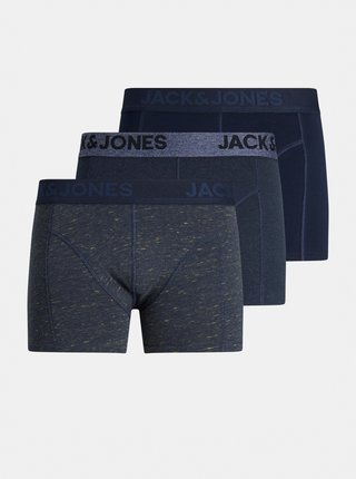 Sada tří tmavě modrých boxerek Jack & Jones James