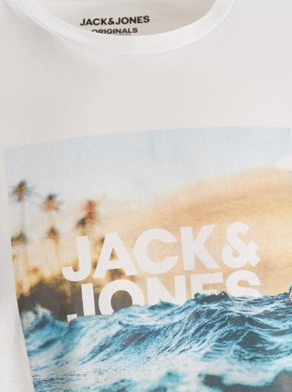 Krémové tričko s potlačou Jack & Jones Azure