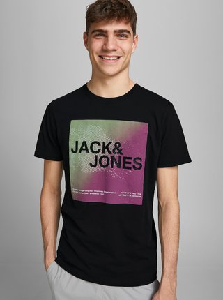 Černé tričko s potiskem Jack & Jones Raz
