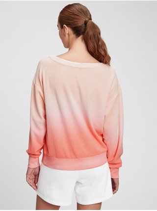 Růžová dámská mikina GAP towel terry crewneck sweatshirt