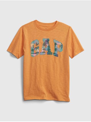 Oranžové klučičí dětské tričko GAP Logo t-shirt