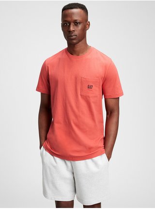Oranžové pánské tričko GAP Logo pocket t-shirt
