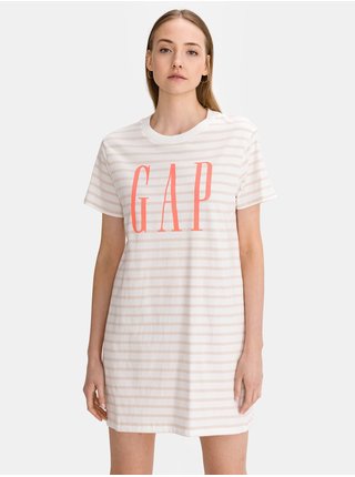 Bílé dámské tričko vé šaty GAP Logo t-shirt dress