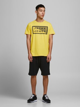 Žluté tričko s potiskem Jack & Jones Shawn