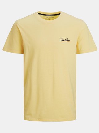 Žluté tričko s nápisem Jack & Jones Tons