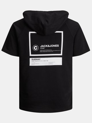 Černá mikina s potiskem na zádech Jack & Jones Charming