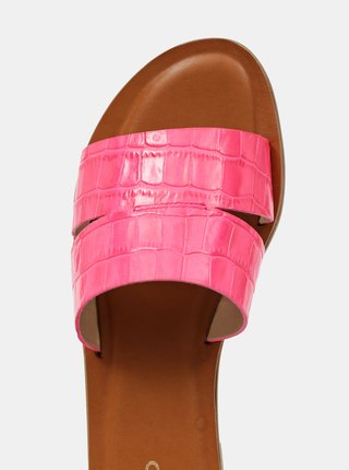 Růžové dámské vzorované kožené pantofle ALDO Felinfach