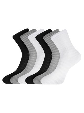 Ponožky bavlnené pruhované (sada 6 párov) OODJI