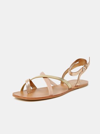 Dámské kožené sandály v růžovozlaté barvě ALDO Sylvia
