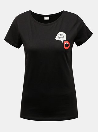 Čierne tričko s potlačou Jacqueline de Yong Chicago