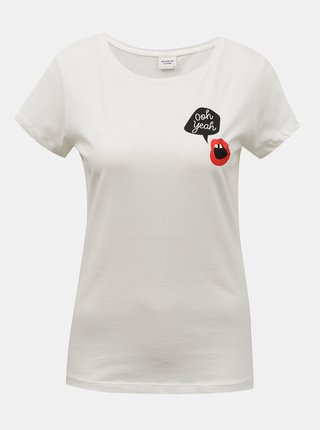 Biele tričko s potlačou Jacqueline de Yong Chicago