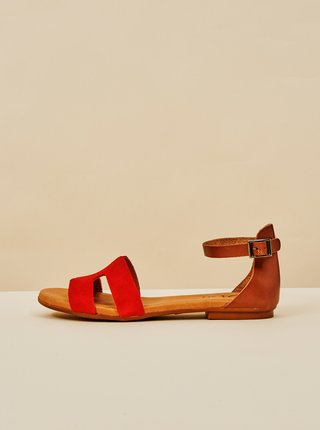 Červené dámske semišové sandále OJJU