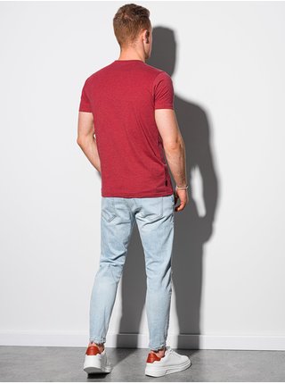 Červené pánské žíhané tričko Ombre Clothing S1390 