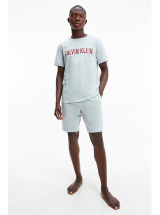 Calvin Klein sivé pánske tričko S/S Crew Neck