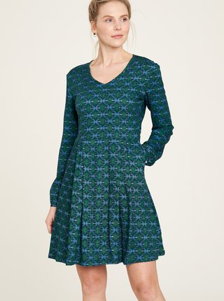 Modro-zelené vzorované šaty s kapsami Tranquillo 