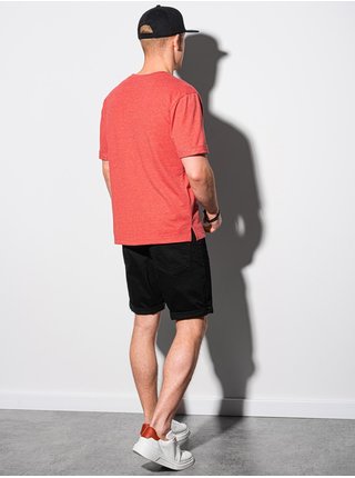 Červené pánské tričko s kapsou Ombre Clothing S1371