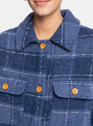 Modrá dámská kostkovaná košilová bunda Roxy