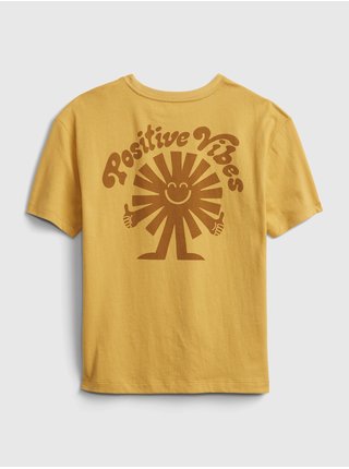 Žluté klučičí dětské tričko gen good t-shirt GAP