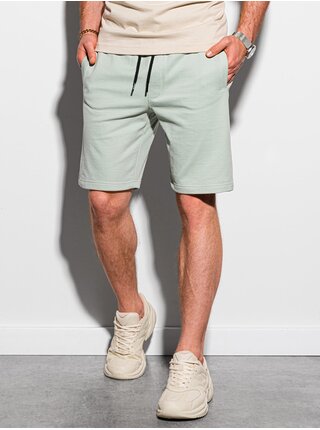 Mentolové pánské teplákové kraťasy Ombre Clothing W291