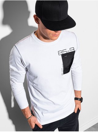 Bílé pánské tričko s kapsou Ombre Clothing L130