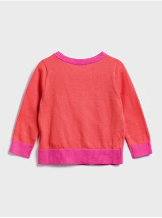 Červený holčičí dětský svetr graphic crewneck sweater GAP