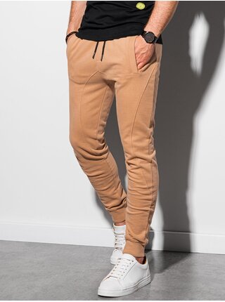 Světle hnědé pánské tepláky Ombre Clothing P948 basic basic