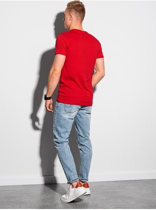 Červené pánské basic tričko Ombre Clothing S1370 