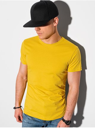 Žluté pánské basic tričko Ombre Clothing 