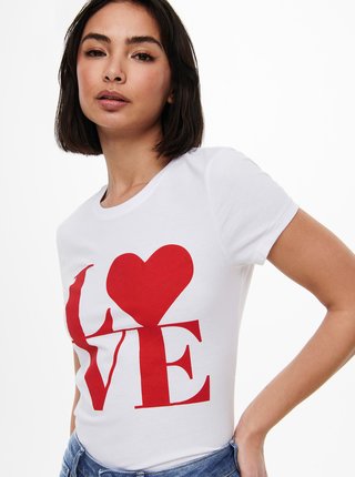 Biele tričko s potlačou ONLY Love