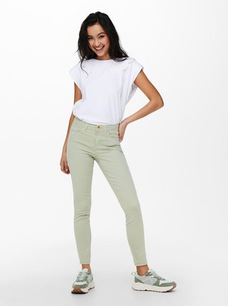 Světle zelené skinny fit džíny ONLY Wauw