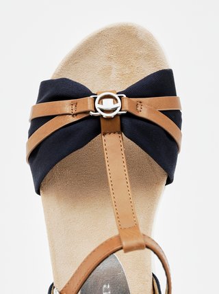 Hnědo-modré dámské sandály Tom Tailor 