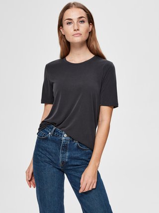 Čierne basic tričko Selected Femme Ella