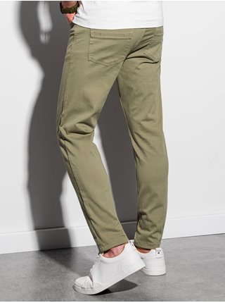 Khaki pánské chino kalhoty Ombre Clothing P990