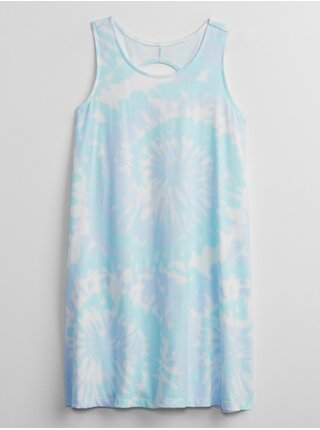 Modré holčičí dětské šaty print swing dress GAP