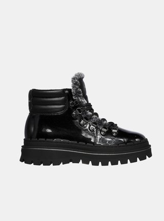 Černé dámské kotníkové zimní boty Skechers
