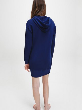 Tmavě modré dámské mikinové šaty s kapucí Calvin Klein