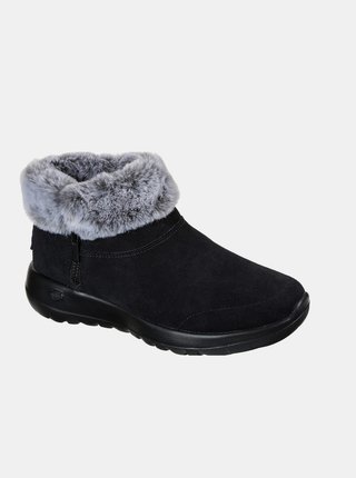 Černé dámské kotníkové zimní boty Skechers
