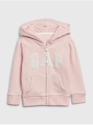 Růžová holčičí dětská mikina GAP Logo recycled hoodie