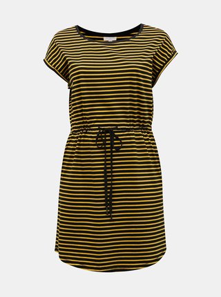 Černo-žluté pruhované šaty ONLY CARMAKOMA-April