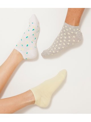 Ponožky pre ženy CAMAIEU - žltá, sivá, biela