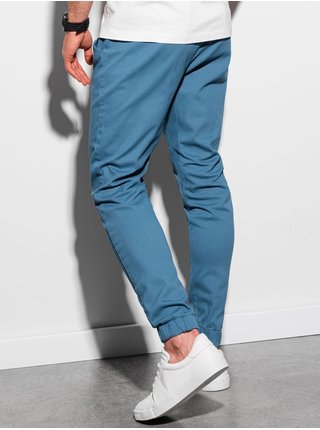 Modré pánské kalhoty Ombre Clothing P885 