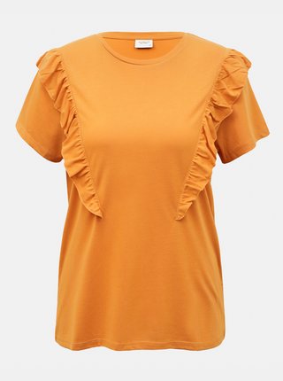 Oranžové tričko s volánem Jacqueline de Yong Karen