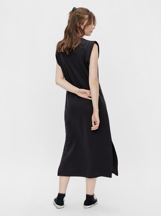 Čierne šaty s rozparkom Pieces Temmo
