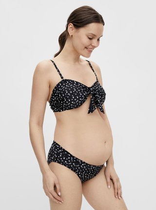 Čierne kvetované dvojdielne tehotenské plavky Mama.licious Ofelia