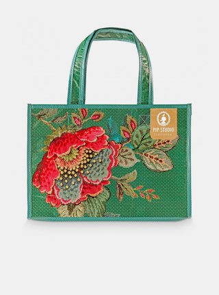 Zelená květovaná nákupní taška PiP studio Poppy Stitch
