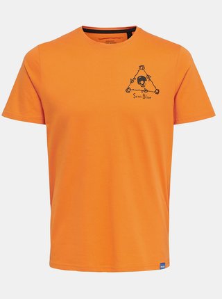 Oranžové tričko s potlačou ONLY & SONS Turner