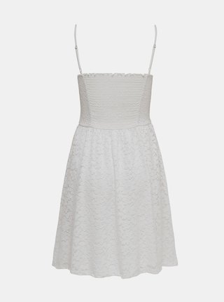 Biele krajkované šaty ONLY New Alba